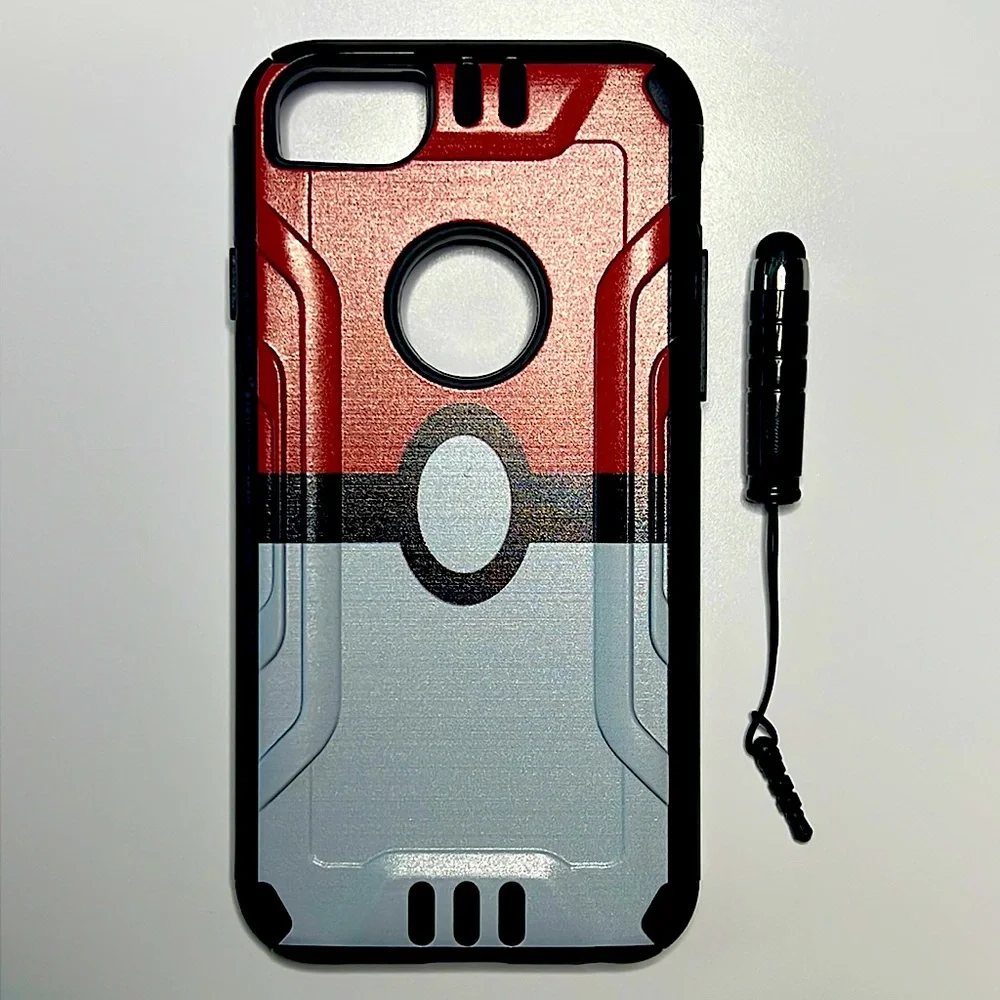 Pokémon Ball iPhone 7/8 Premium Heavy-Duty Protective Cover w/ Stylus Accessory